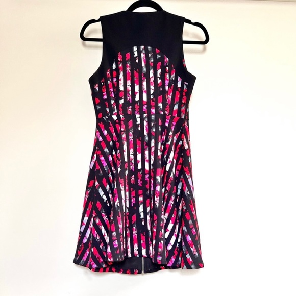 NWOT Forever 21 XS Floral Striped Front Zipper A-line Dress - Picture 2 of 11